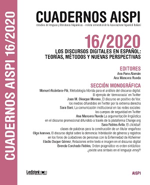 					View Vol. 16 No. 2 (2020): Digital Discourses in Spanish: Theories, Methods and New Perspectives
				